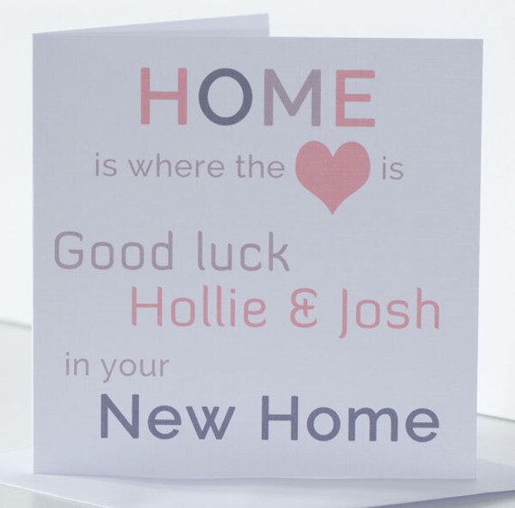 Personalisierte Viel Gluck In Ihrem Neuen Haus Karte Haus Etsy