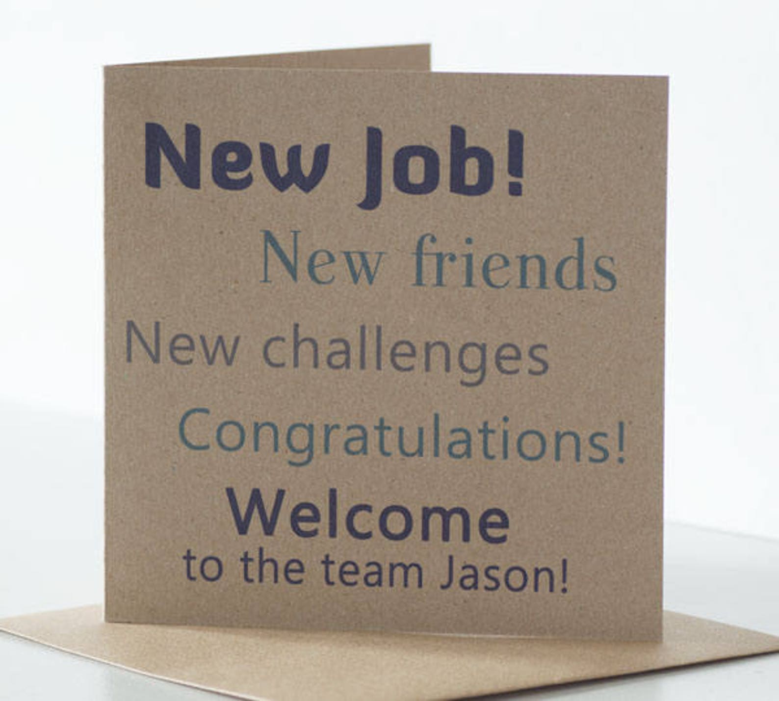 Personalised New Job Card for a New Colleague. Congratulations Etsy