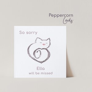 de sympathie de chat | Carte personnalisée de condoléances pour deuil | Désolé pour la perte de votre animal de compagnie | Chaton Kitty Fourrure Bébé