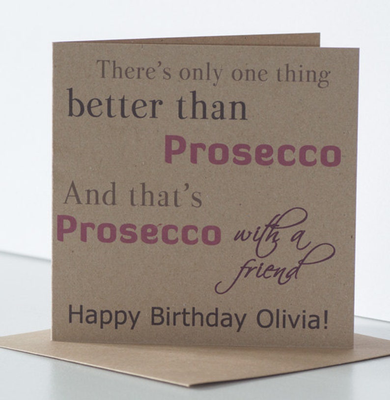 Best Friend. Personalised Prosecco Birthday Card for a Friend Special Friend