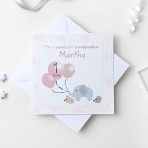 1er anniversaire d'une petite fille | à personnaliser pour fille, petite-fille, filleule, cousine, sœur, arrière-nièce |  Carte First One 1 Today
