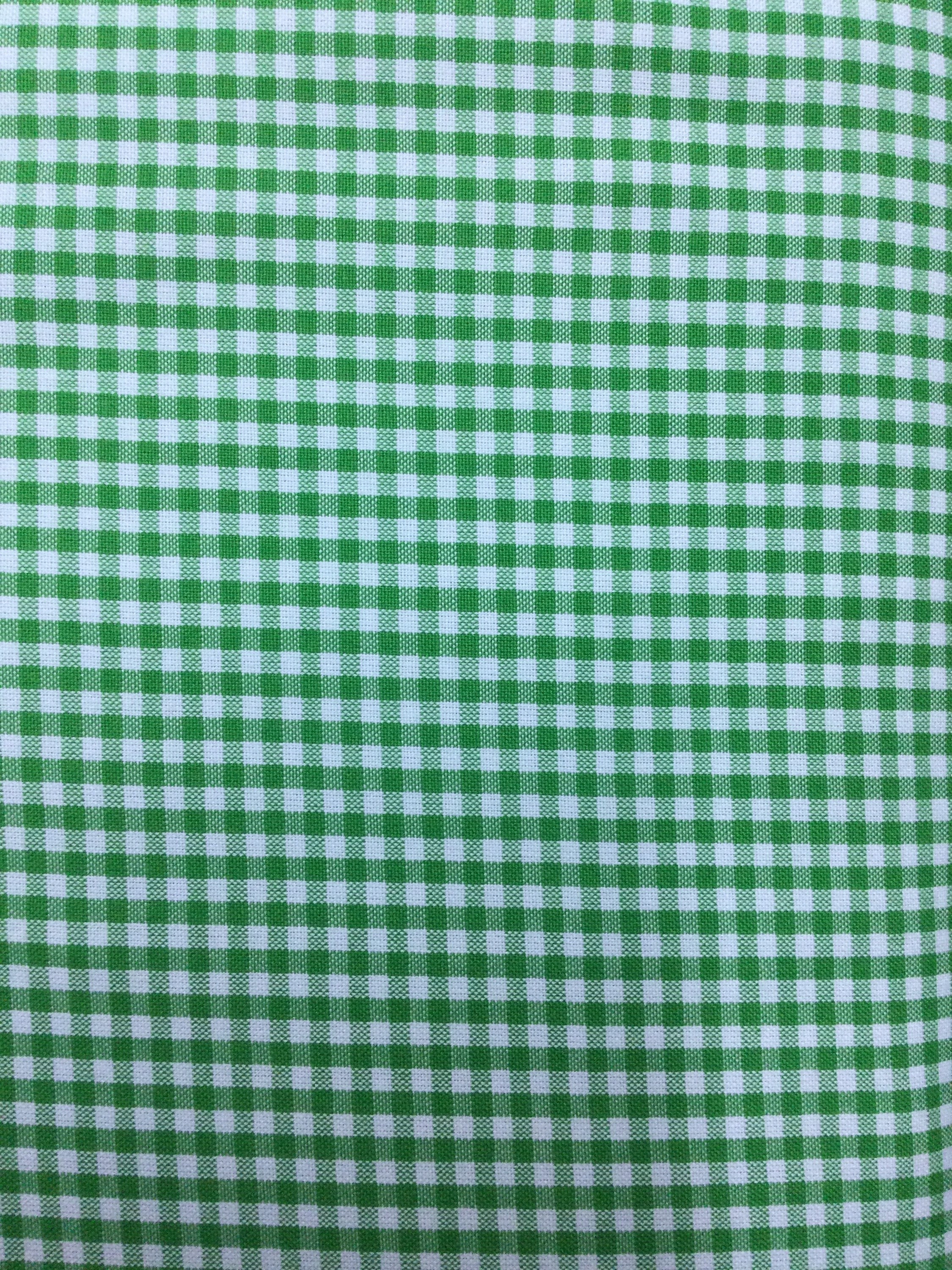 Gingham by Robert Kaufman 1/8” cotton in Kelly green