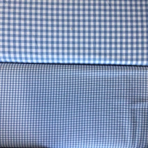 Gingham check by Robert Kaufman. 1/8” and 1/4”