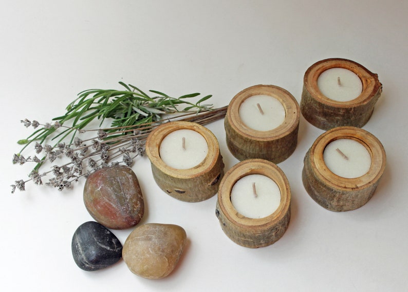 5 Willow, Pine or Aspen Tea Light Holders, Rustic Wedding Décor, House Warming Gift, Baby/Bridal Shower Décor image 6