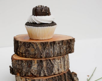 Wood slices, thick wood slices, wedding centerpieces, wood centerpiece, wood riser, wood slab, smash cake stand