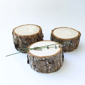 Wood risers, wood slices, Rustic Wood Risers