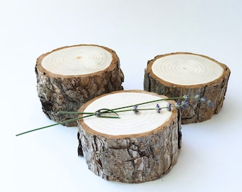 4"-5" wood risers, wood slices, Rustic Wood Risers