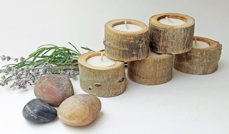 5 Willow, Pine or Aspen Tea Light Holders, Rustic Wedding Décor, House Warming Gift, Baby/Bridal Shower Décor image 7