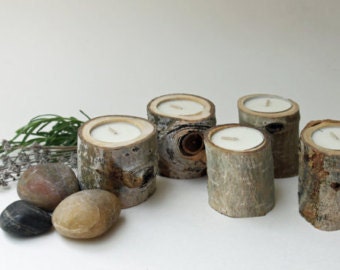 50 aspen tea light candle holders, Rustic Wedding Decor, House Warming Gift, Baby/Bridal Shower Decor