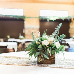 Wedding Centerpiece, Rustic Wedding Decor, Table Decorations, Reclaimed Wood Centerpiece, Rustic Wood Box, Bridal Shower Decor, Dinner Party image 1