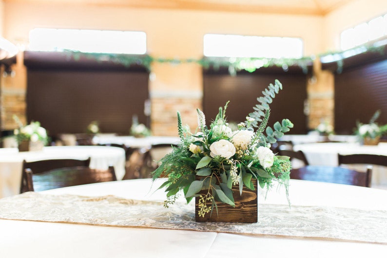 Wedding Centerpiece, Rustic Wedding Decor, Table Decorations, Reclaimed Wood Centerpiece, Rustic Wood Box, Bridal Shower Decor, Dinner Party image 1