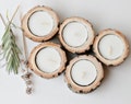 Rustic Willow. Pine or Aspen Tea Light Candle Holders.