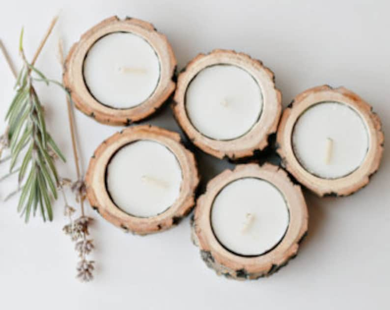 5 Willow, Pine or Aspen Tea Light Holders, Rustic Wedding Décor, House Warming Gift, Baby/Bridal Shower Décor image 1