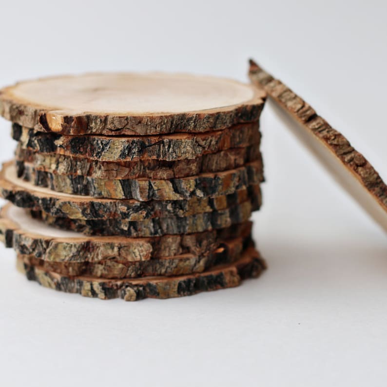 4 coasters, wood slices, wood coasters, reclaimed willow wood coasters, set of 4 coasters image 2