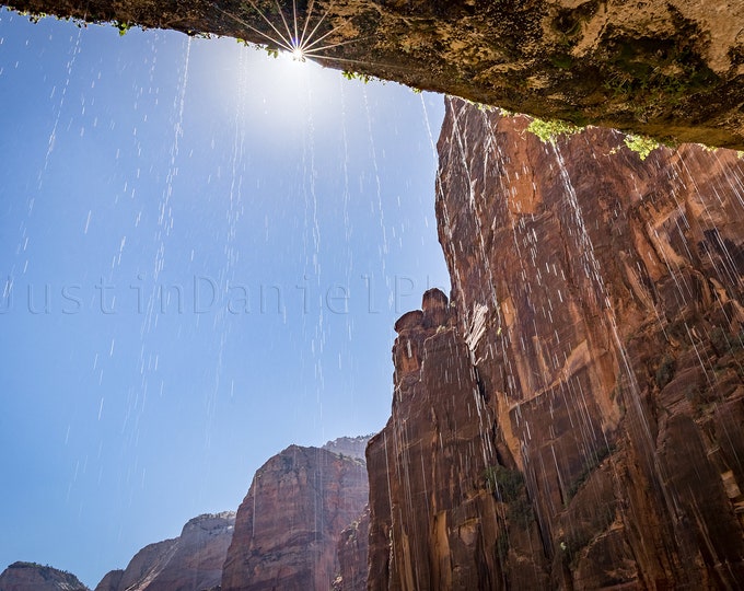 Weeping Rock at Zion National Park Fine Art Photography onto Metal for Home and Living Wall Hanging