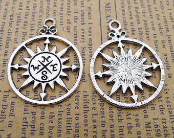 40 pieces tibet silver compass charms 30x25mm #4645 free ship