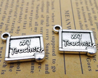 BULK 5 Pcs World/'s Best Special Ed Teacher Charm Antique Silver Sports Charm Word Jewelry Key Chain Pendant #2743