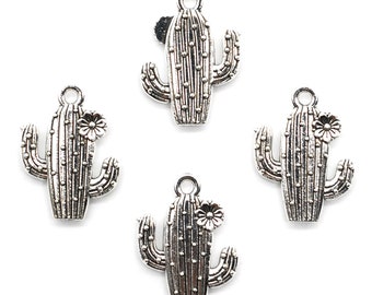 Silver cactus charm matte finish metal necklace Fashion Jewelry FancyCharm Silver cactus charm matte finish metal necklace Fashion Jewelry FancyCharm