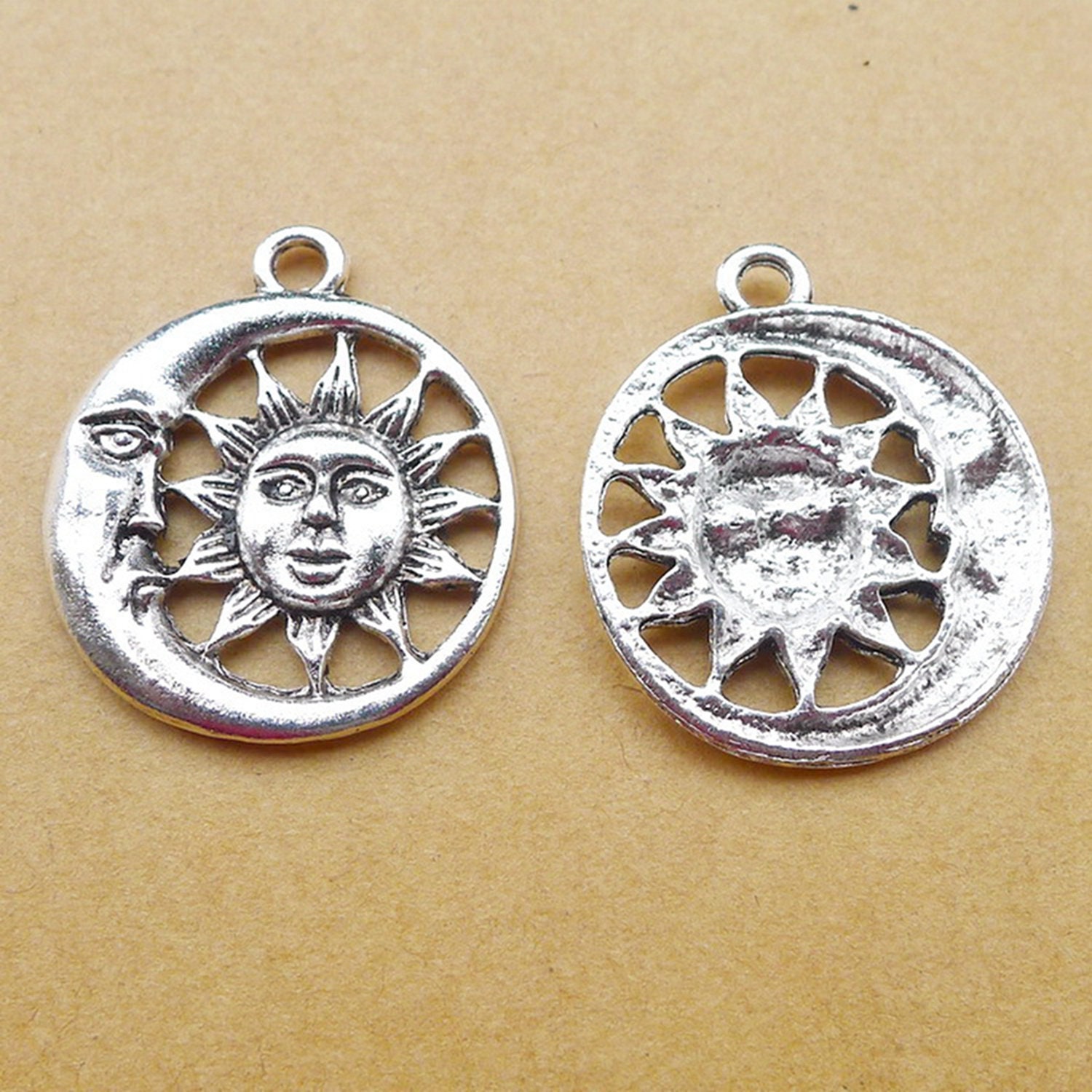 Zinc Alloy Charms Antique Silver Color Sun Moon Star Charms - Temu