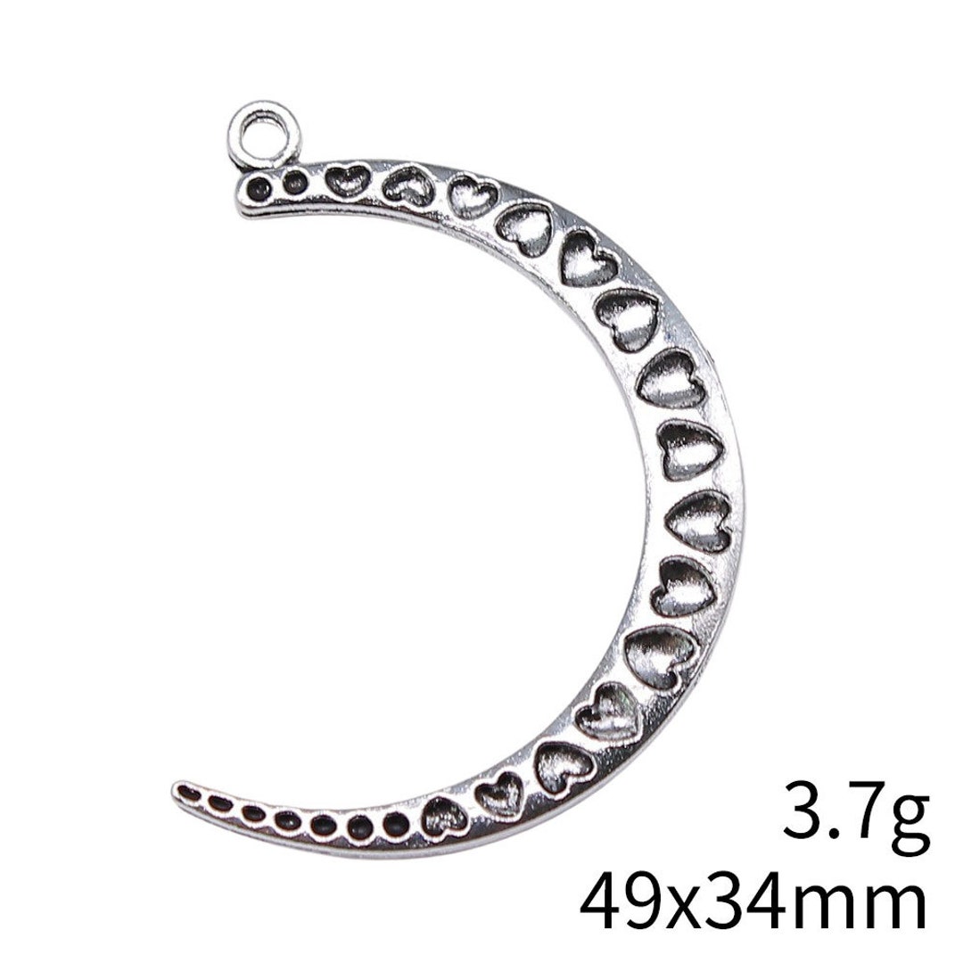 Sterling Silver Celtic Waxing Blue Crescent Moon Pendant