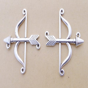 Honbay 40PCS Mixed Bow and Arrow Charms Pendants Antique Silver Arrow Beads  Charms Collection for Earring Necklace Bracelet Keychain Jewelry Craft