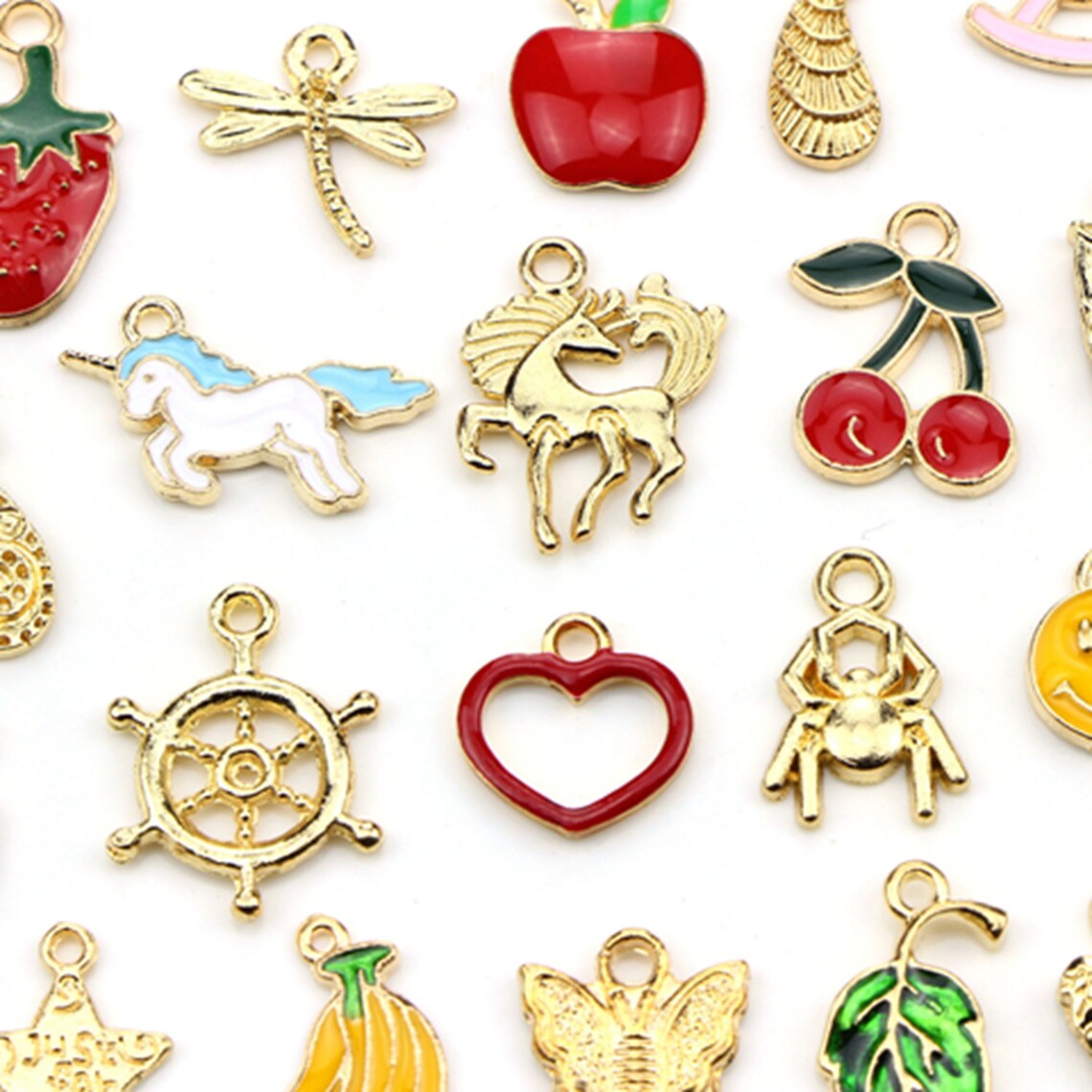 50PCS Different Colorful Charm Pendant Set Collection Etsy