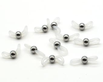 30PCS Eye Glass Holder Ends, Rubber and Stainless Ball Glasses Chain Holders, End Connector for Chain, Mask Chain Holders  SSC46 22mm