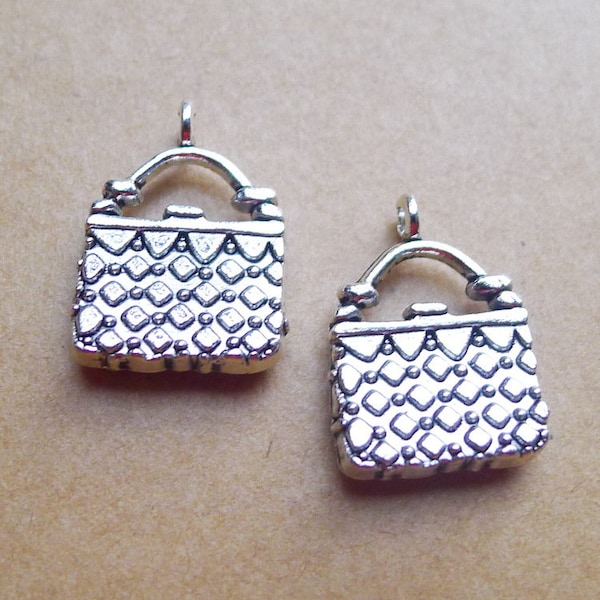 10 or 25PCS, Antique Silver Handbag Charm Pendant, Purse Charm Pendant, DIY Jewelry Supply ---- 14X18mm, JHS256-2743