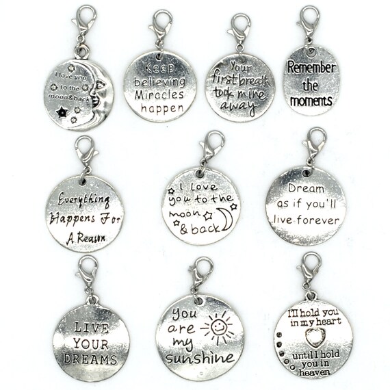 Chance  SUP 012 Metal Charms Antique Silver Toned Metal Word Charm Sale Clearance Charms