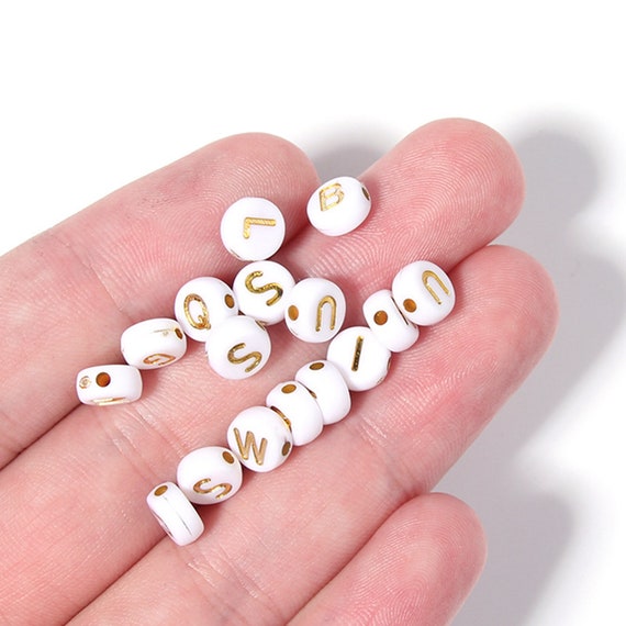 500PCS Acrylic Small White Letter Beads for Jewelry India