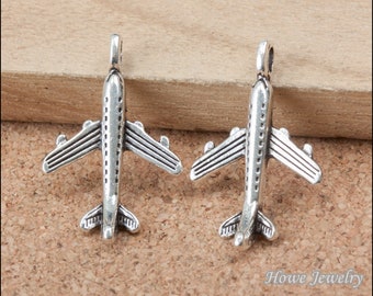 Silver Yellow Plated Airplane Charm 25mm Silver Yellow Plated Airplane Charm 25mm