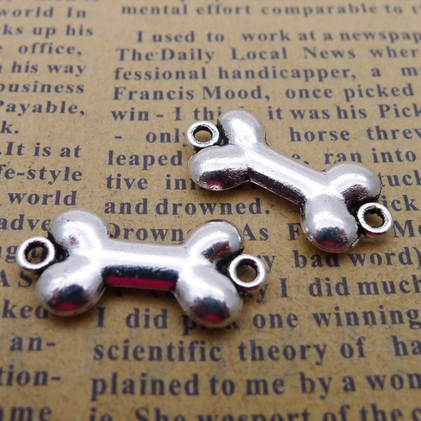8 Antique Silver Tone Star Connector Charms - S135, For Jewelry Making