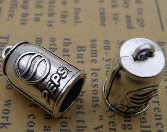 Sterling Silver 3D 10x6mm Single Can of Cola Soda Charm Sterling Silver 3D 10x6mm Single Can of Cola Soda Charm