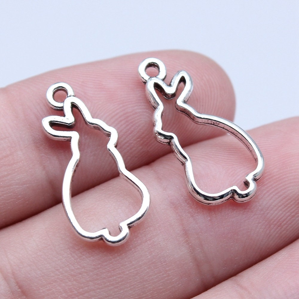 【AND A ASH】Parts Bunny Silver 12 Rabbit Bunny Hare Charms Antique Silver Tone A962 - Etsy