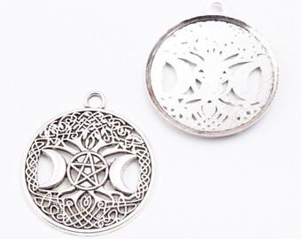 10PCs Tree Of Life Wholesale Antiqued Silver Plated Pendant Charms C5574 