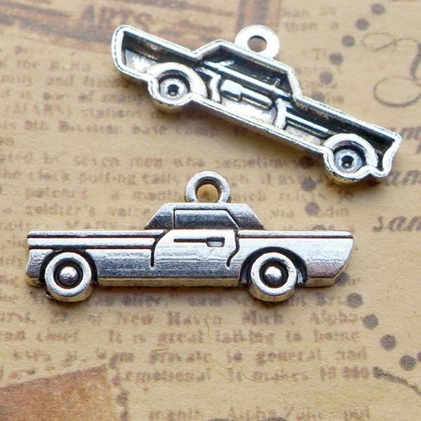 25 or 60PCS Antique Silver Tone Vintage, Classic, Retro Car Charm Pendant --- Jewelry  Charms Supply ---- 11X27mm, JHS1008-1794