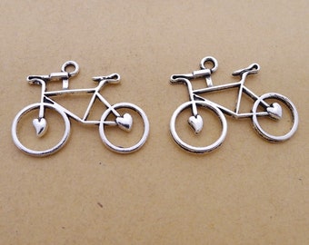 10pcs//lot Bicycle Pendant Charms 16x29mm Bike Pendant Charm Jewelry Making Findi