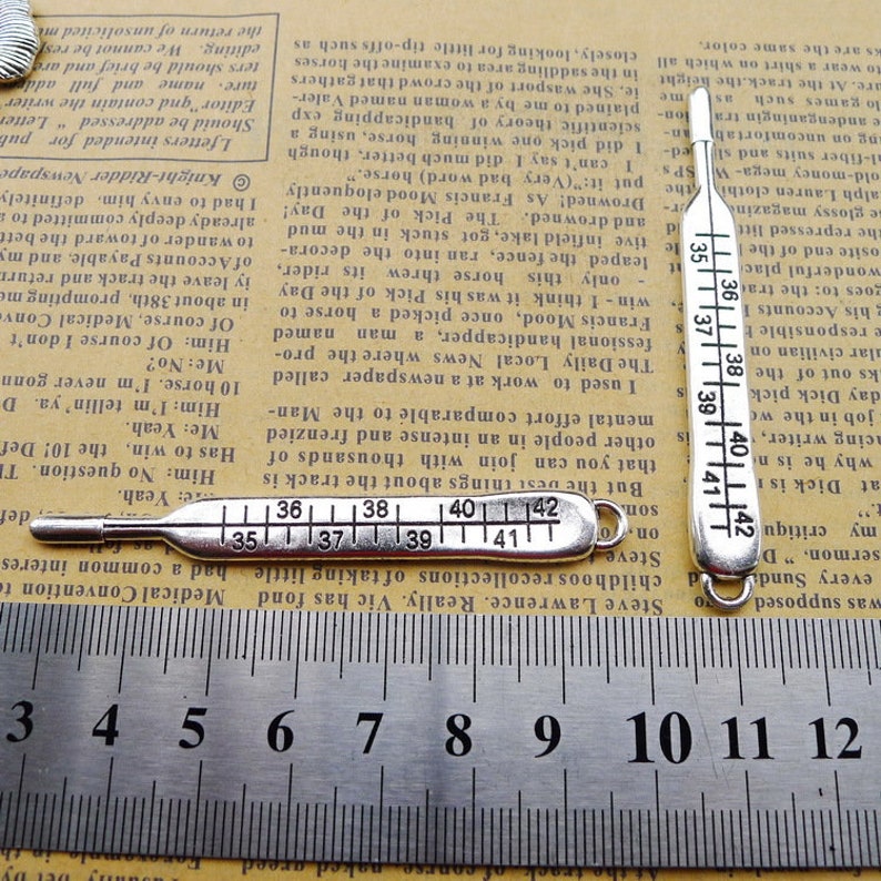 4 or 10PCS Antique Silver Large Oral Thermometer Pendant Etsy