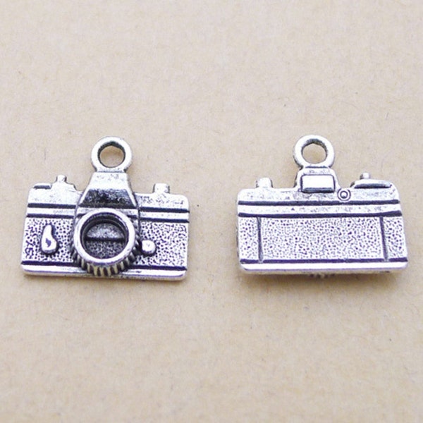 20 or 50PCS Bulk Sale, Antique Silver Camera Charm Pendant, Photography Charm Pendant, Jewelry DIY Supplies, 15X15mm JHS183-0996