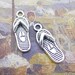 20 or 50PCS/Bulk Sale, Antique Silver Flip Flops, Sandals, Slippers, Thongs, Charm Pendant -- Shoes Charms Supply -- 8mmX21mm, JHS53-1732 