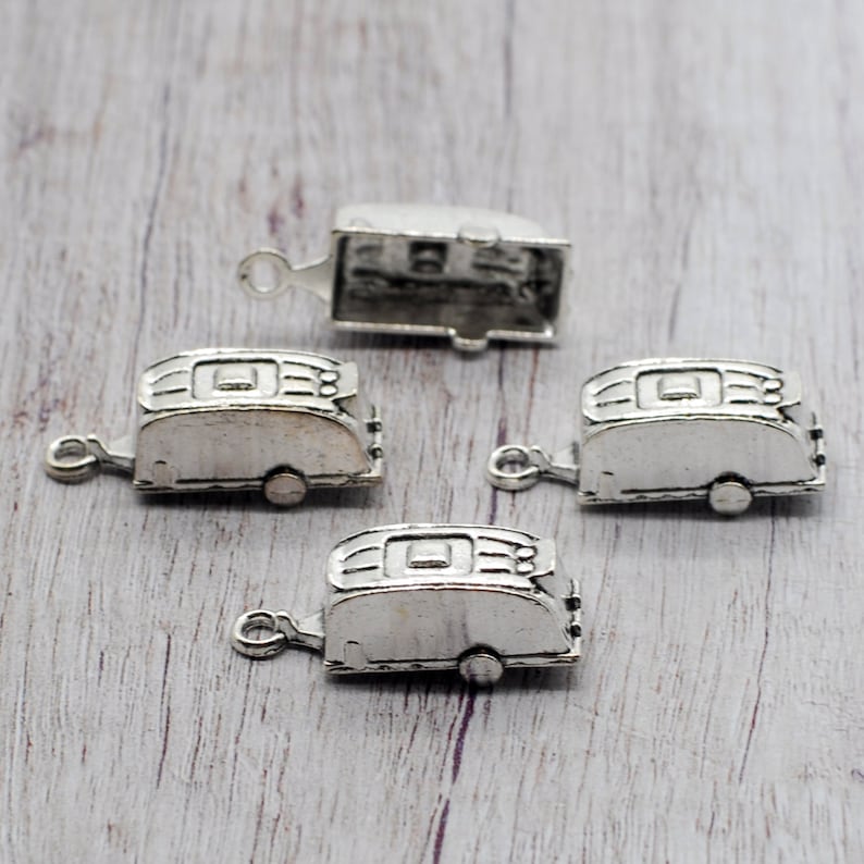 8PCS or 20PCS, Antique Silver Tone 3D Travel Trailer Charm Pendant, Camper, RV Trailer Charm Pendant, Camping Charm, 10mmX27mm JHS756-2689 Bild 6