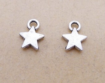 BULK 50 Star charms silver plated tone S92 SALE 50% OFF BULK 50 Star charms silver plated tone S92 SALE 50% OFF