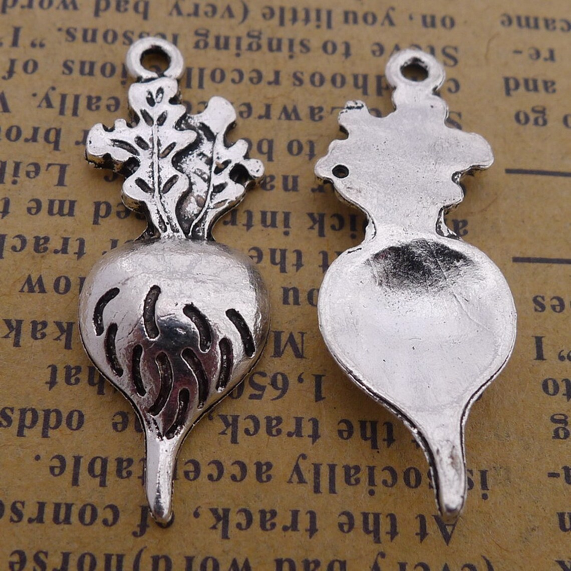 12PCS or 30PCS Antique Silver Radish Charms Jewelry DIY Etsy
