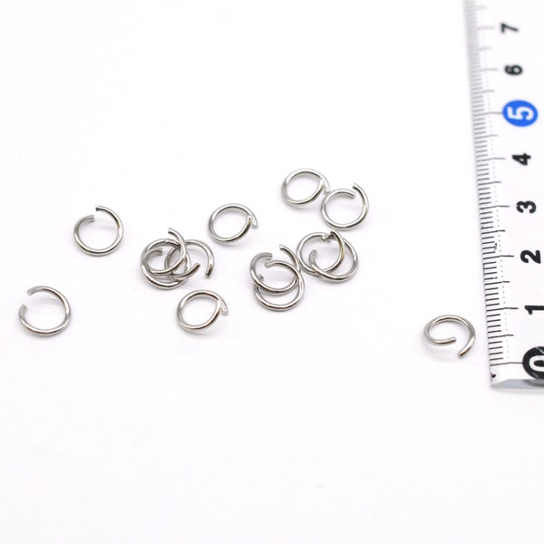 60PCS Stainless Steel Jump Ring 8mm, 18 Gauge, Duty Heavy High Quality Round Open Jump Rings for Charms, Jewelry Supply, Jewelry Findings