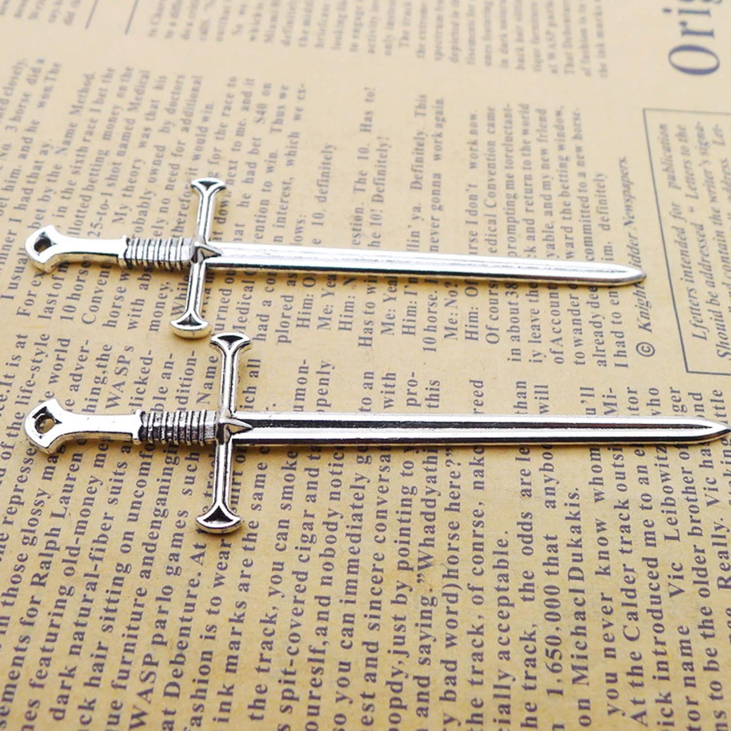 6/15PCS Antique Silver Tone Large 3D Sword Charm Pendant 6/15PCS Antique Silver Tone Large 3D Sword Charm Pendant