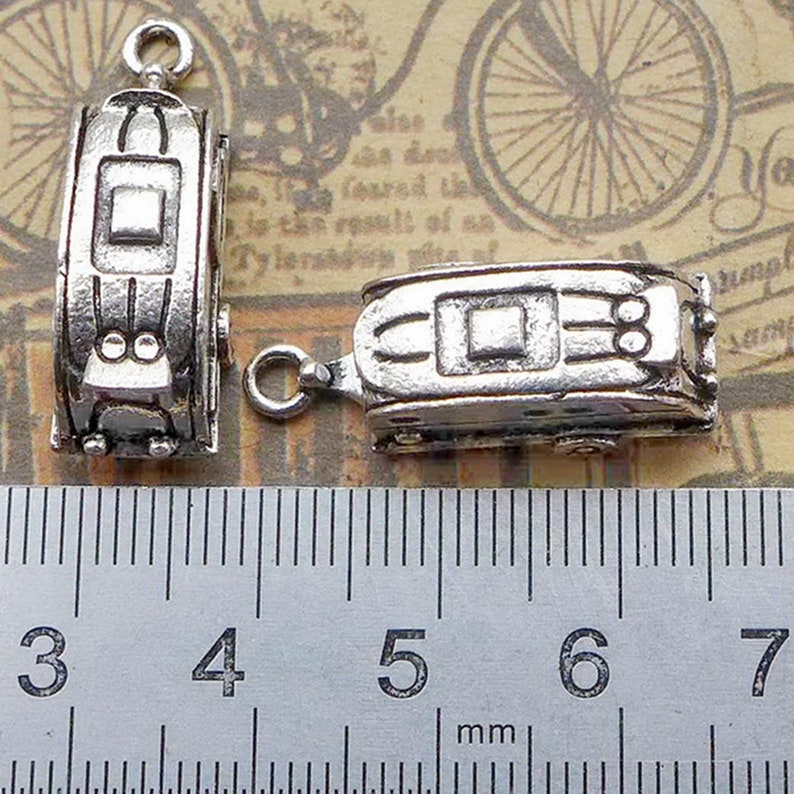 8PCS or 20PCS, Antique Silver Tone 3D Travel Trailer Charm Pendant, Camper, RV Trailer Charm Pendant, Camping Charm, 10mmX27mm JHS756-2689 Bild 2