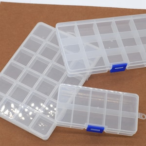 1pcs/2pcs Rectangle Plastic Bead Containers, Flip Top Bead Storage, 6x  Compartments, White Storage Box 