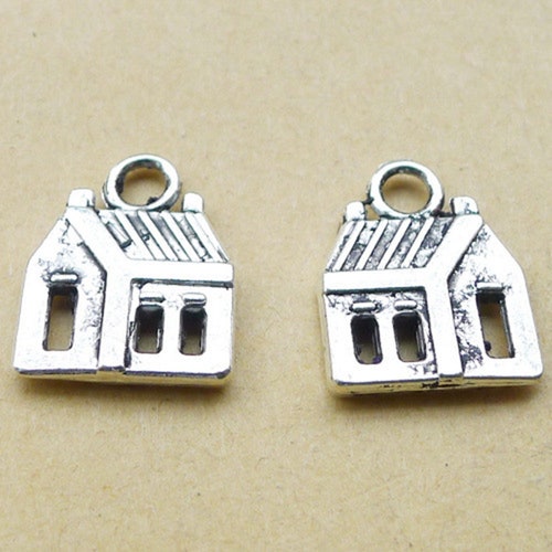 30pcs Mini clé charms Silver Tone key charms pendentifs 19X9mm
