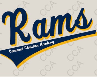 Vintage Rams logo on choice of Adult t-shirt