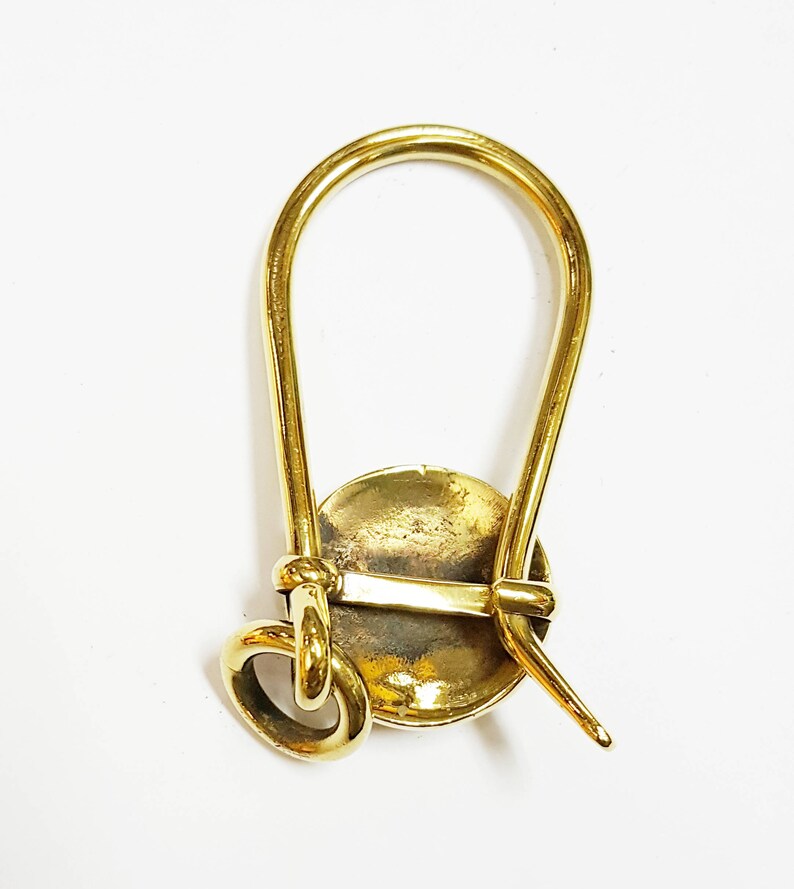 Solid Brass Turquoise Keychain Key Ring FOB Connector Safety Etsy